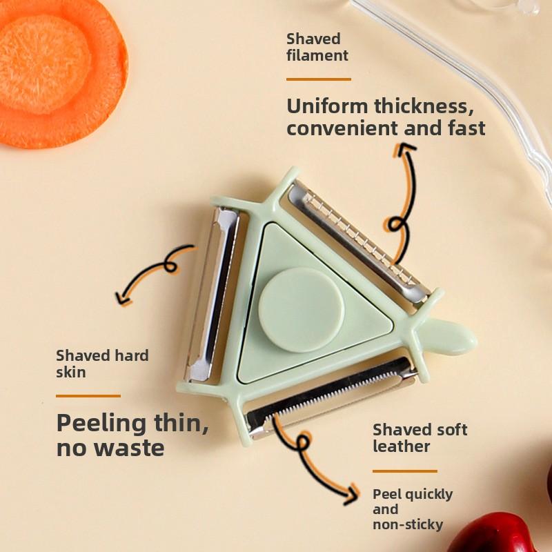 Нож для чистки фруктов кухонный бытовой три-в-одном