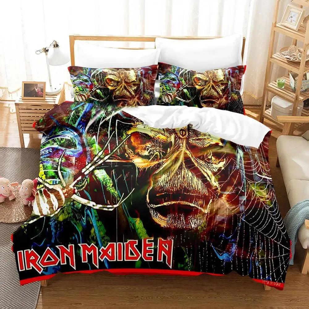 Heavy Metal Anime Duvet Cover Set for Adults Boys Bedroom Bedding Set Queen King Size Luxury Boys Bedding Set