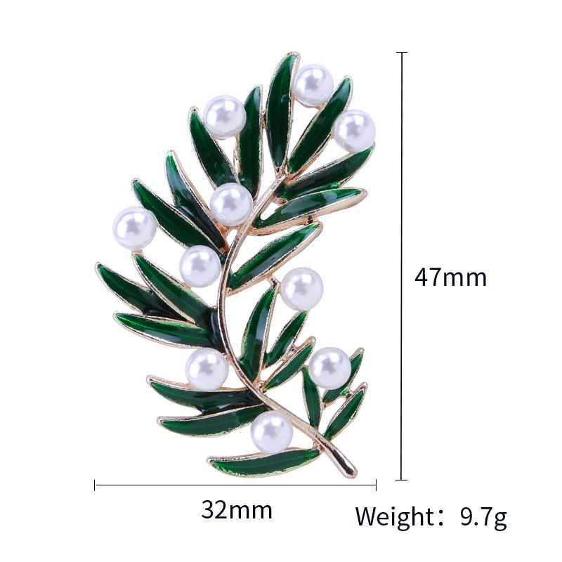 Новые свежие жемчужные броши в виде листьев, бамбуковая эмалированная брошь, булавки для женщин и мужчин, украшение для вечеринки, модные ювелирные аксессуары