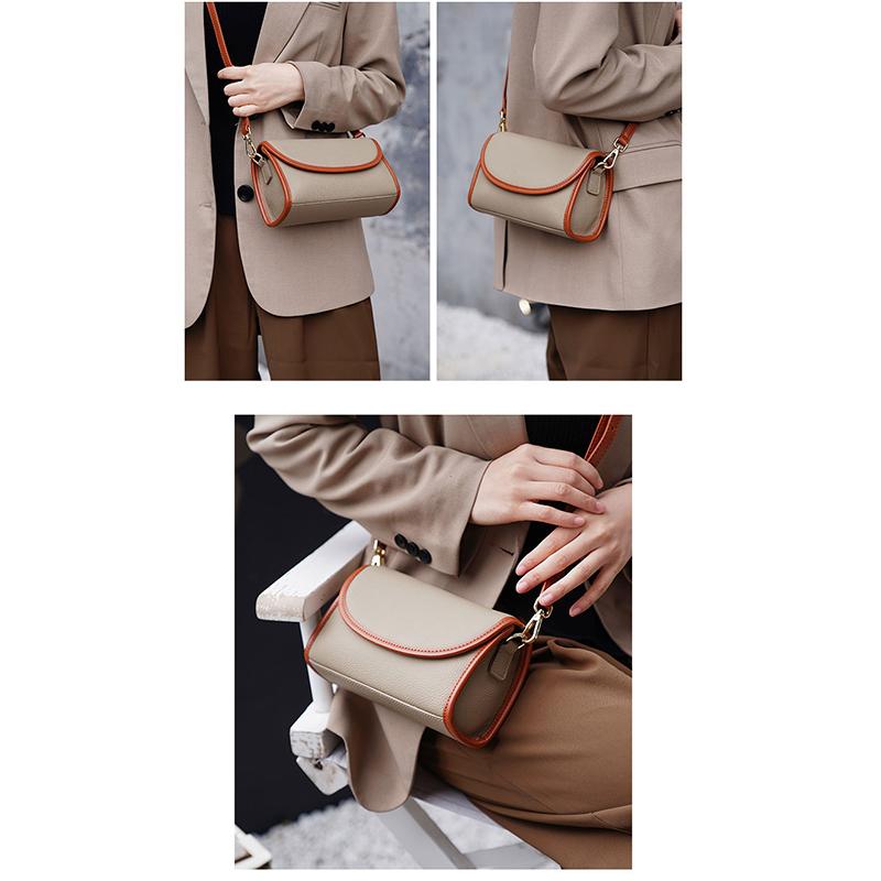 Женская сумка Net Celebrity Hot Style Small Square Bag 2025 года, модная сумка в стиле вестерн, контрастные цвета, нишевый стиль, легкие роскошные сумки через плечо из коровьей кожи