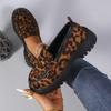 Fashion 2024 Spring/Autumn New Leopard Pattern British Style Casual Shoes with Versatile Temperament and Suede Women's Style Le Fu Shoes