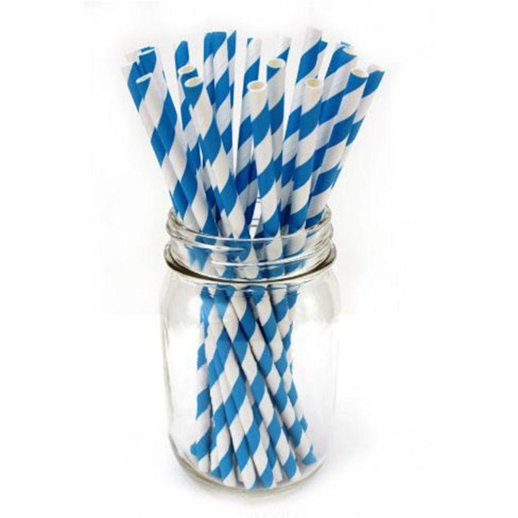 Colorful Stripe Pattern Drinking Accessories Paper Drinking Straws Disposable Straws Party Supplies