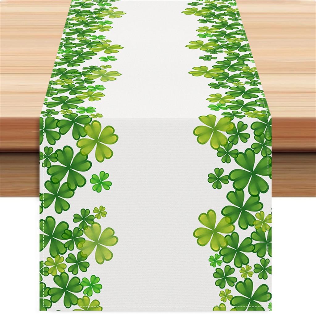 Улица. Зеленый печатный баннер Paul's Table Banner Home Living Room Cabinet Decoration Tablecloth Mat Tea Flag Cross Border Festival Tablecloth
