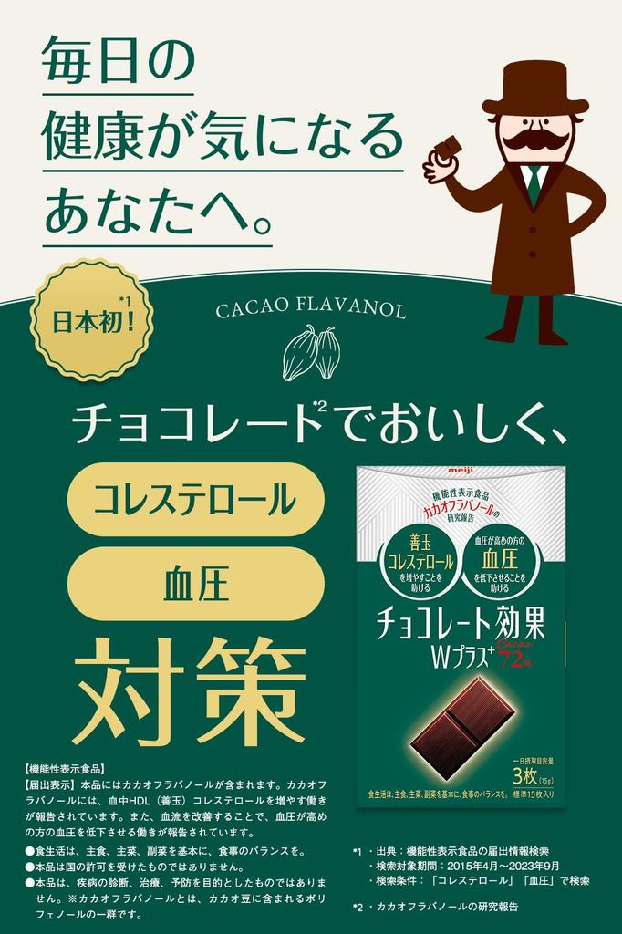 Шоколад Meiji Effect W Plus Cacao 75 г x 5 штук 72%