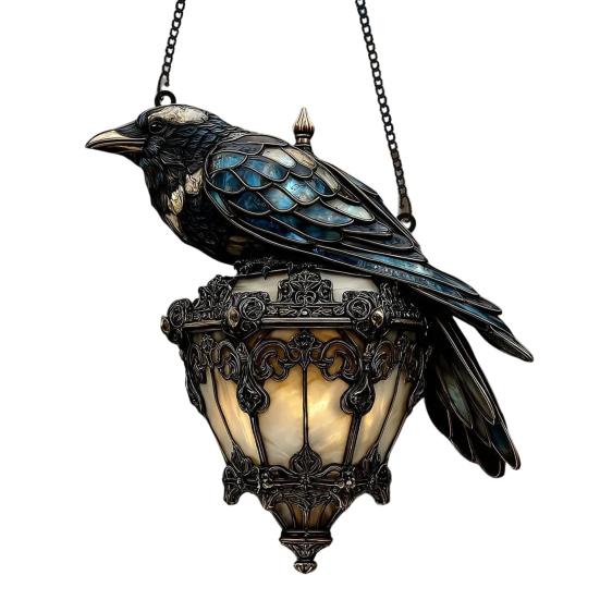 Ворон на фонаре Ловец солнца Украшение В помещении На улице Готика Хэллоуин Ворон