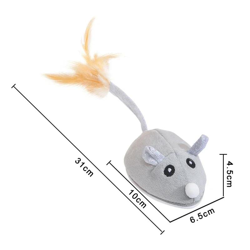 Interactive Kitten Mice Toys Smart Sensing Mouse Electric Stuffed Toy Cute Cat Teaser Self-Playing USB Charging Pet Cat Supplies