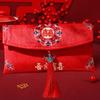 Красный конверт, нежная ткань большой вместимости, художественный дизайн с кисточками, свадебный счастливый карман в китайском стиле для друзей