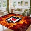 Beşiktaş FC Design Crystal Velvet Rug Soft Decorative Mat for Bedroom Entrance