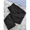 Export High Premium Black Work Clothing Elegant Lace Crocheted Silk Skinny Pants High Waist Pocket Pants High Pants for Women