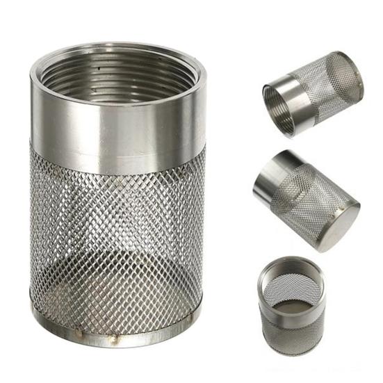 Inlet Suction Strainer Stainless Steel Garden Hose Inlet Filter Mesh Easy Install Intake Hose Pickup Filter Head for Irrigation Water Pump Filter