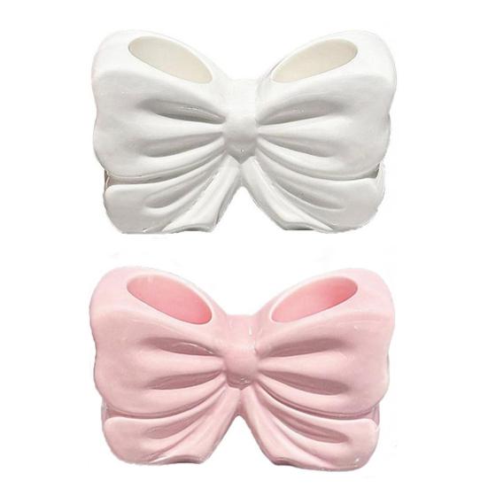 Bow-knot Toothbrush Holder Storage Rack Polished Surface Easy To Clean Bathroom Caddy Toothbrush Holder
