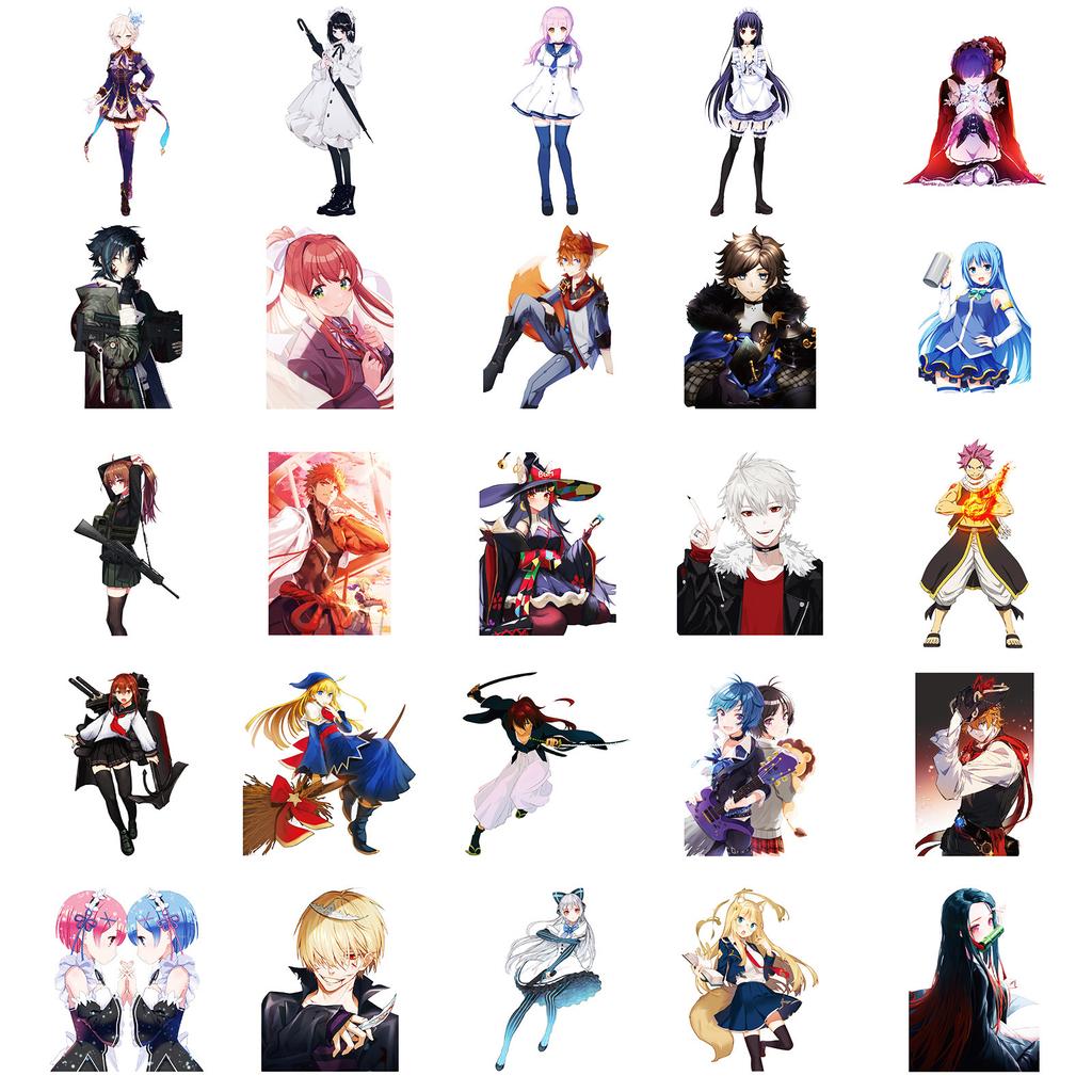 50 Mixed And Matched Two-Dimensional Animation Graffiti Stickers Diy Creative Hand Account Two-Dimensional Animation Stickers