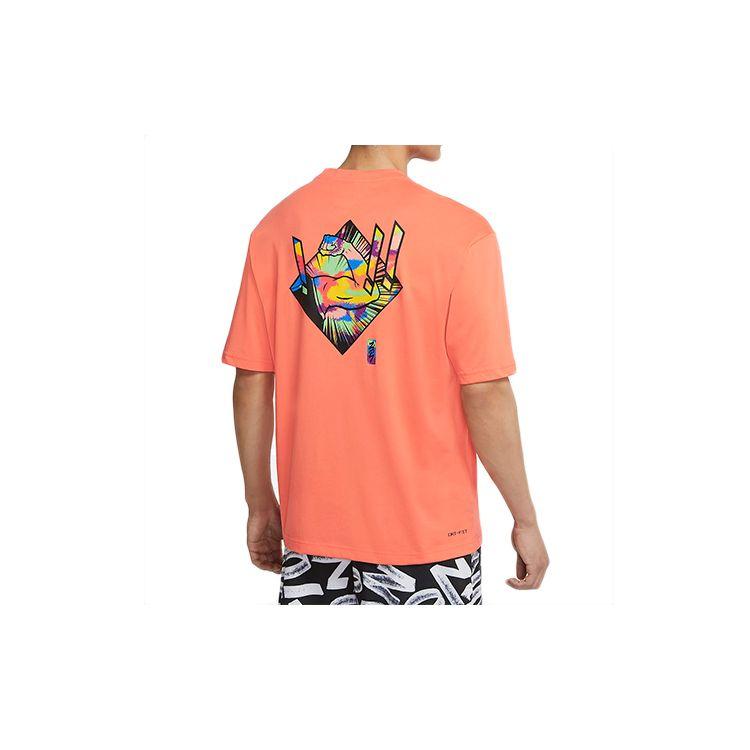 Jordan Dri-FIT Zion Basketball Print Knit Crew Neck Short Sleeve T-Shirt Men Tops Grass-Orange DH0593-842