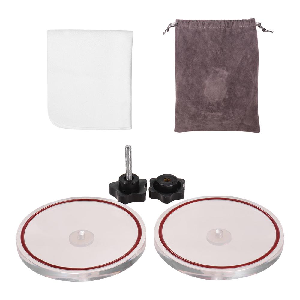 LP Vinyl Record Cleaner Clamp Vinyl Record Lable Saver Protector Waterproof Acrylic Clean Tool with Cleaning Cloth