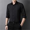 Мужские полосатые рубашки с длинным рукавом, деловая повседневная официальная рубашка для мужчин