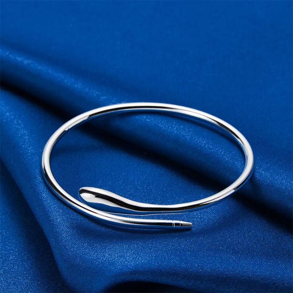 Open Adjustable Snake Bracelet Silver Color Charm Bracelet Fashion Open Bangle Fashion Accessories