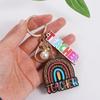 Wooden Text Keychain Pendant Geometric Shape Pen Holder Key Ring  Graduation Ceremony