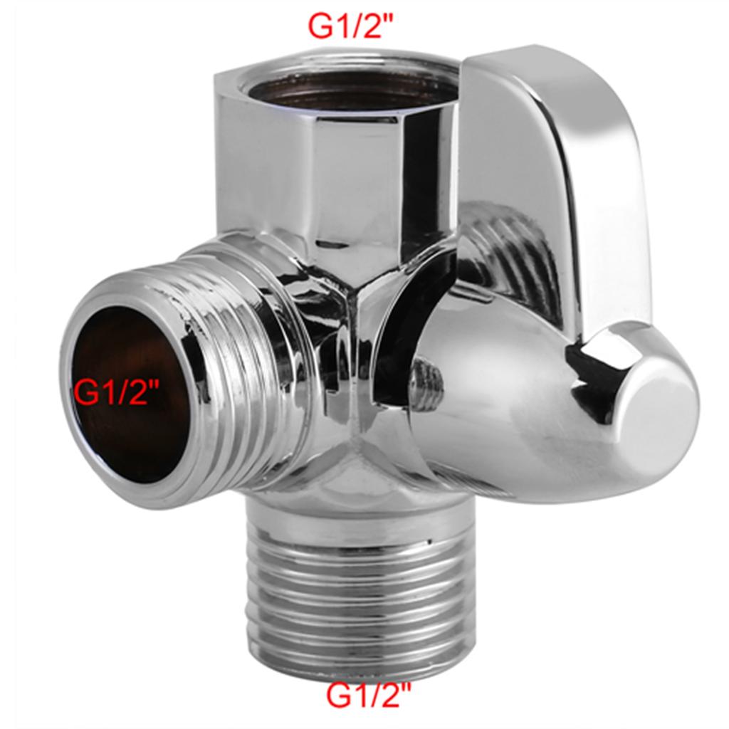 ZK20 3-ходовой латунный хромированный переключатель G1/2" T-образный переходник клапан для настенного душевого кронштейна