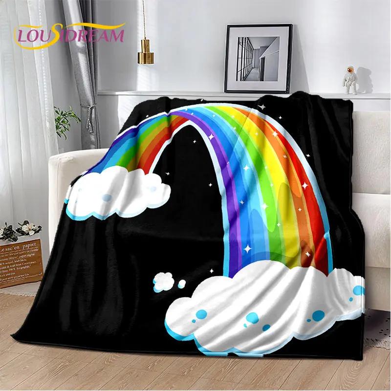 Мягкое плюшевое одеяло с радужной цветной иллюзией, фланелевое одеяло, одеяло для гостиной, спальни, кровати, дивана, чехол для пикника