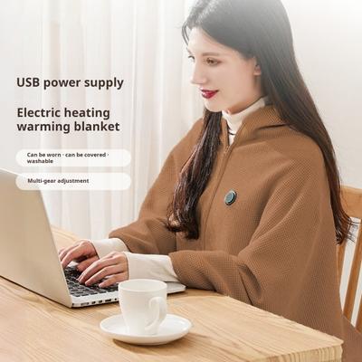 Портативная шаль с подогревом USB, одеяло, шаль, электрический согревающий плащ для тела, 3 уровня нагрева, шаль-обертка для женщин