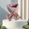 Windproof Neck Scarves Cross Wool Collar Elegant Plush Scarfs  Winter