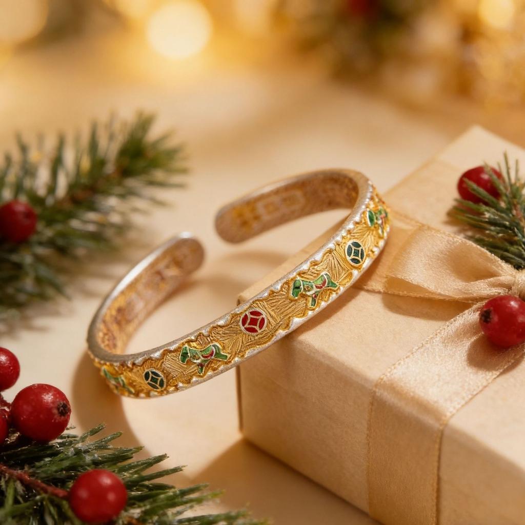 Get Rich Now Bracelet Enamel Color Stylish Simple Niche Design Versatile Premium Sense Opening Adjustable Jewelry