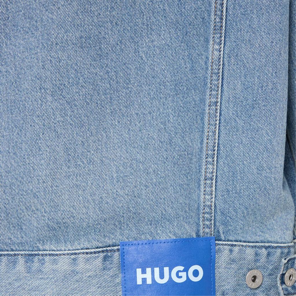 HUGO BOSS Denim Jackets Men's Blue Lapel Moderate Straight Fit 50542673-443