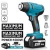 1000W 550L/min Cordless Power Tool  Heat Guns Electric Hot Air Guns Dryer for Soldering Shrink Wrapping Tools For 18V Battery