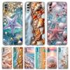 Прозрачный чехол для телефона для Samsung Galaxy A16 A14 A12 A22 A24 A42 A03S A06 A20 A30 A40 Мягкий ТПУ чехол Узор Ракушка Морская звезда