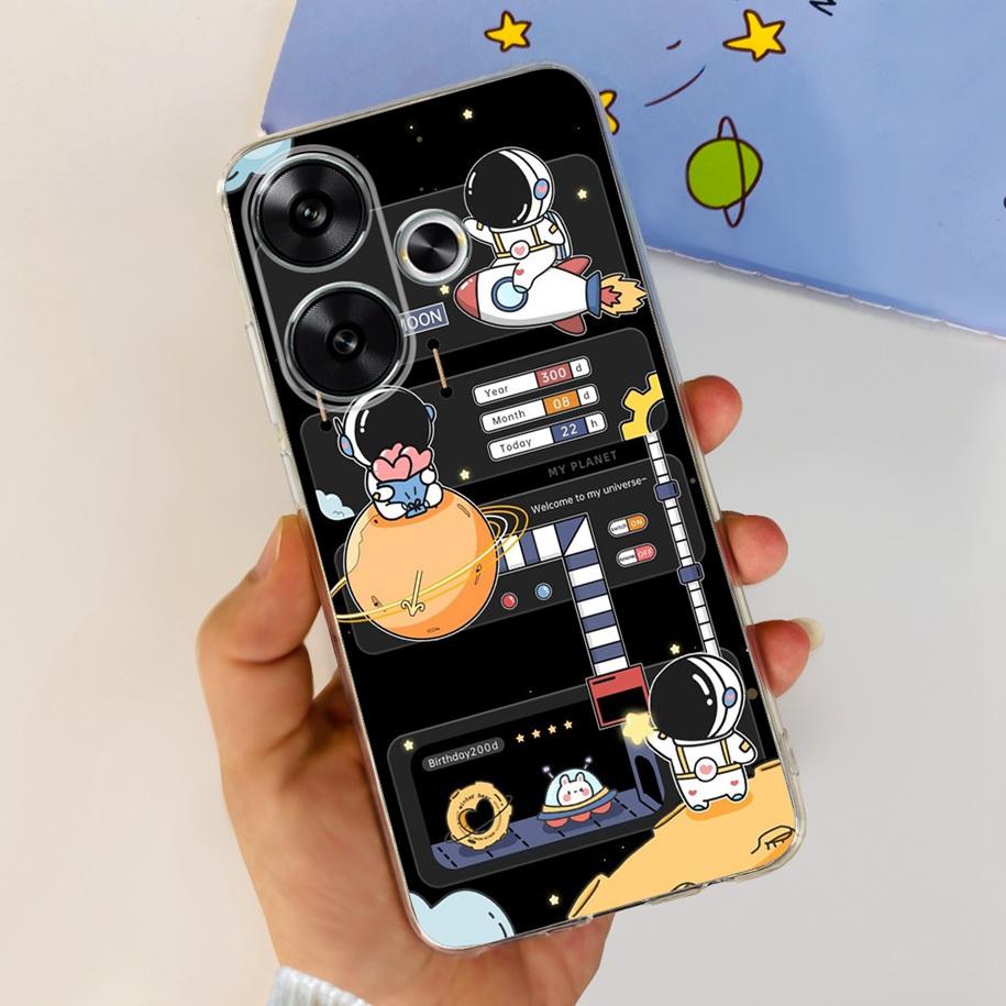 For Xiaomi Poco F6 Case Popular Butterfly Flower Soft Clear Silicone TPU Back Cover For Xiaomi Poco F6 5G F 6 PocoF6 Phone Cases