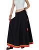 Bimba Women Long Boho Maxi Skirt Cotton Flared Skirts With Drawstring Waist