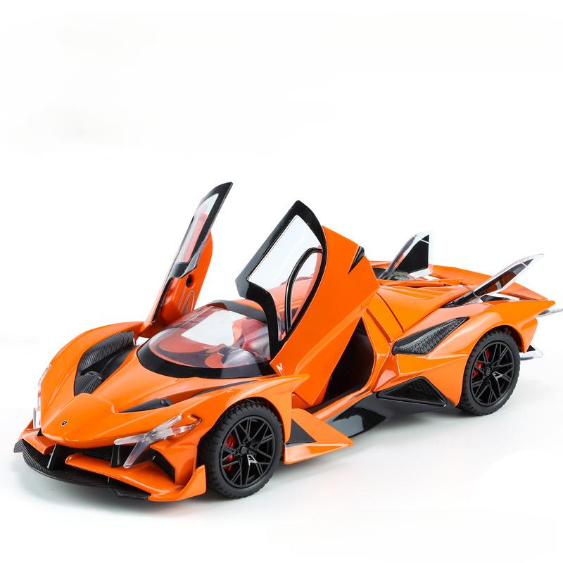 1:24 Apollo EVO IE Super Car Model Kids Toy Alloy Diecast Pull Back Cars Models Collectibles Gift Sound Light Children Vehicles