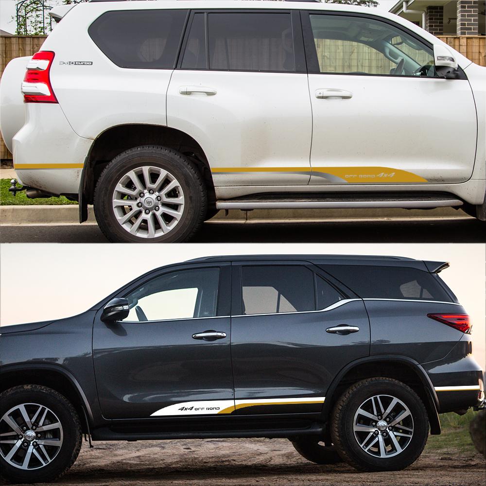 Виниловые наклейки на боковые двери автомобиля для Toyota FORTUNER 4x4 Off Road, крутой графический стайлинг, тюнинг, автоаксессуары