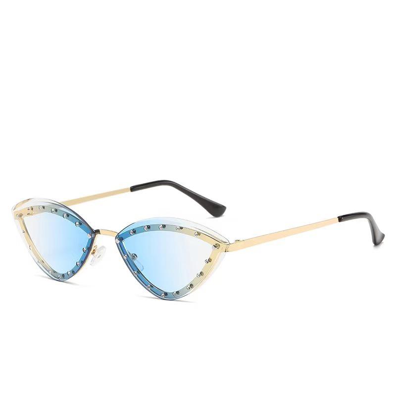 Новое поступление Металлическая оправа Кошачий глаз Солнцезащитные очки Женские Мужские Овальные Винтажные Эллиптические Солнцезащитные очки для Женщин Оттенки Мужские Очки Солнцезащитные очки