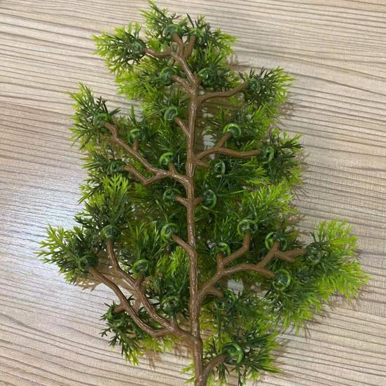1 Branch Artificial Plant Fresh-keeping Vivid UV-resistant Flower Arrangement Fake Pine Stem for Courtyard