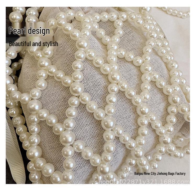 Woven Hollow Tote & Pearl Beaded Crossbody Bag (Customizable)