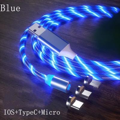 1M Магнитный зарядный кабель с подсветкой LED Micro USB type c кабель для зарядки для iPhone Samsun IOS Type-c Micro