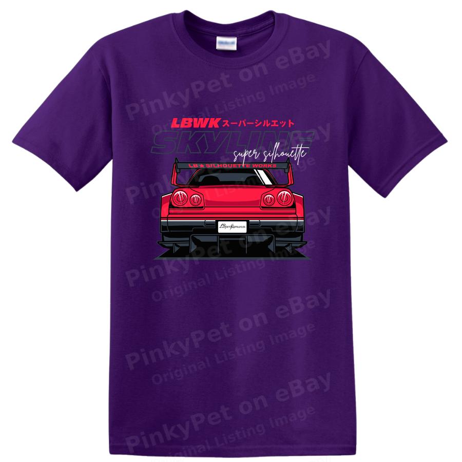 Skyline Car Design Graphic T Shirt for Car Lovers Cool Tee Retro Style