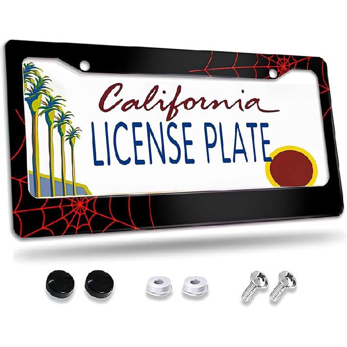 License Plate Frame,Floral Retro Daisys License Plate Frames Decorative Car Tag Frames Aluminum Metal License Plate Holder For US Canada Standard