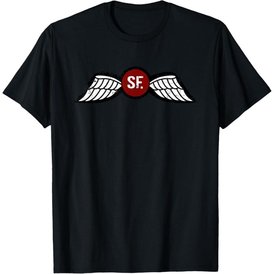 Unisex T-shirt American Marauder Unisex Adults Black Small Classic Fit Short Sleeve T-Shirt_ Jedburgh (OSS) Wings Insignia T-Shirt