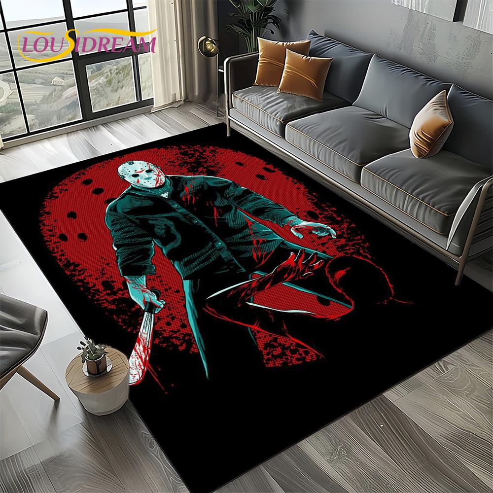 Ковер Коврик Персонаж Фильма Ужасов Чаки Пеннивайз Хэллоуин Пила для Гостиной Спальни Дома Украшение Дивана, Нескользящий Напольный Коврик