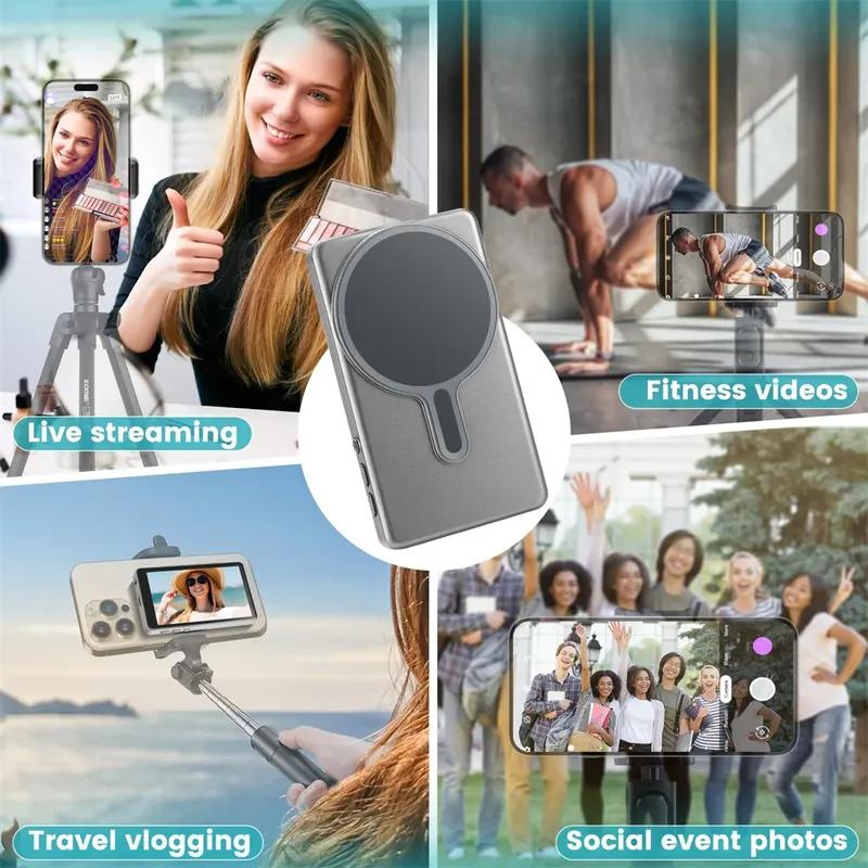 Магнитный экран-монитор для селфи телефона Bluetooth-пульт Селфи Задняя камера Прямая трансляция Видеозапись для iPhone Android