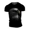 Men's Black T-shirt Lion Wolf Tshirt Eagle Tiger Printed Animal Pattern Short-sleeved Oversized Streetwear New Vintage Tees Tops