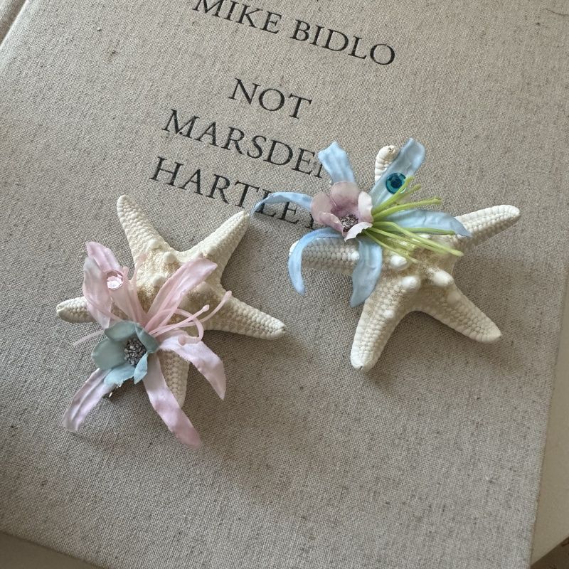 Бриллиантовая ткань цветок морская звезда боковая заколка для волос отпускной ветер милая заколка-уточка нишевая мода высококлассные аксессуары для волос женщины