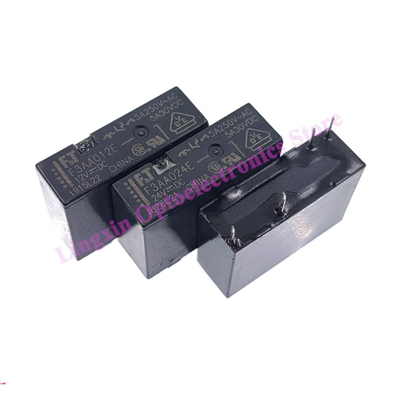 20Pcs/Lot Relay F3AA012E F3AA005E F3AA024E 1 Form A SPST-NO Power Relays F3AA 5V 12V 24V DC 4PIN 5A 100% Original New Relays 5