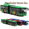 Alloy Double-Section Pull-Back Compact Children's Bus Toy