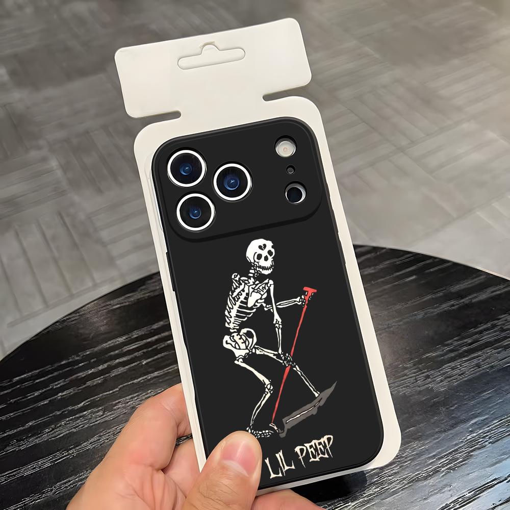 Чехол для телефона L-Lil Peep в стиле аниме для IPhone 17 Air 16 E Pro Max 15 14 13 Mini 12 Pro 11 Max Plus Черный Мягкий