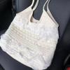 Lace Flowers Women Shoulder Bag Thin Polyester Ladies Shopping Handbags Solid Color Girs Book Bags Casual Female Travel Tote