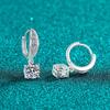 Sterling Moissanite Stud Earrings Women 2ct Total Geometric Letter Design Celestial Theme Elegant Party Jewelry