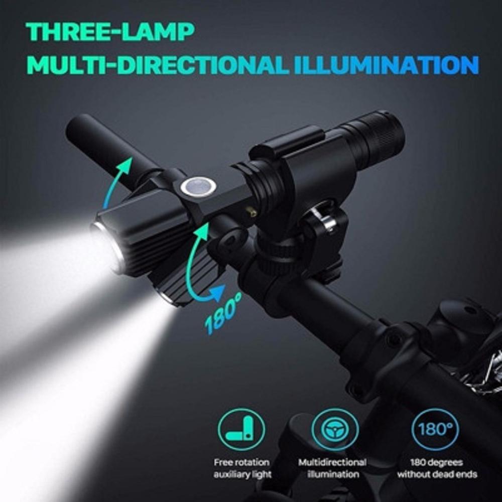 USB Rechargeable LED Bicycle Headlight Bike Front Head Light & Tail Lamp Kit Set